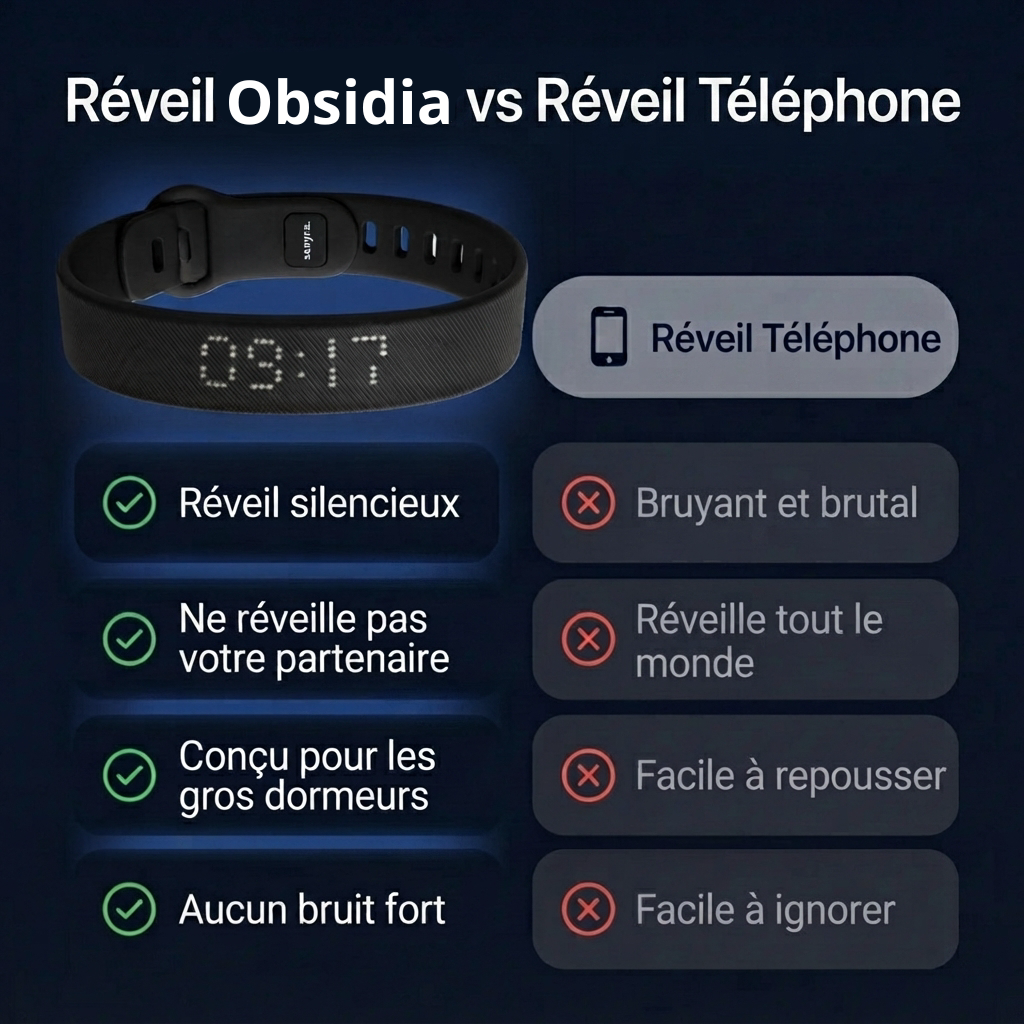 OBSIDIA™ Bracelet Réveil Vibrant