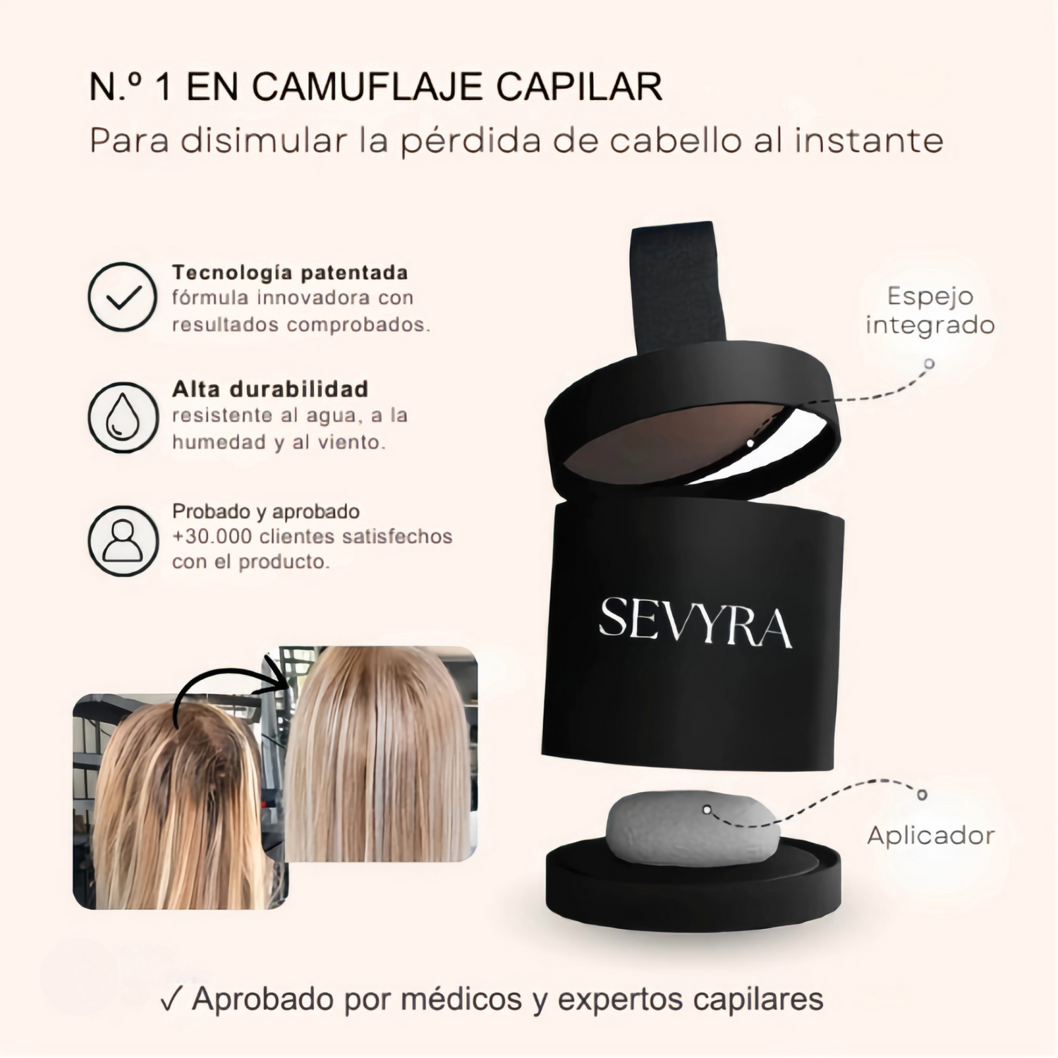 Camuflaje capilar para mujer