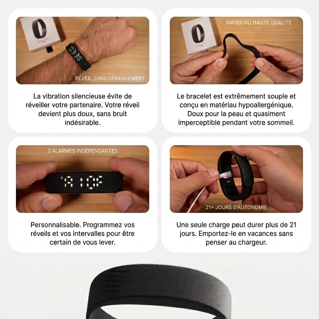 OBSIDIA™ Bracelet Réveil Vibrant
